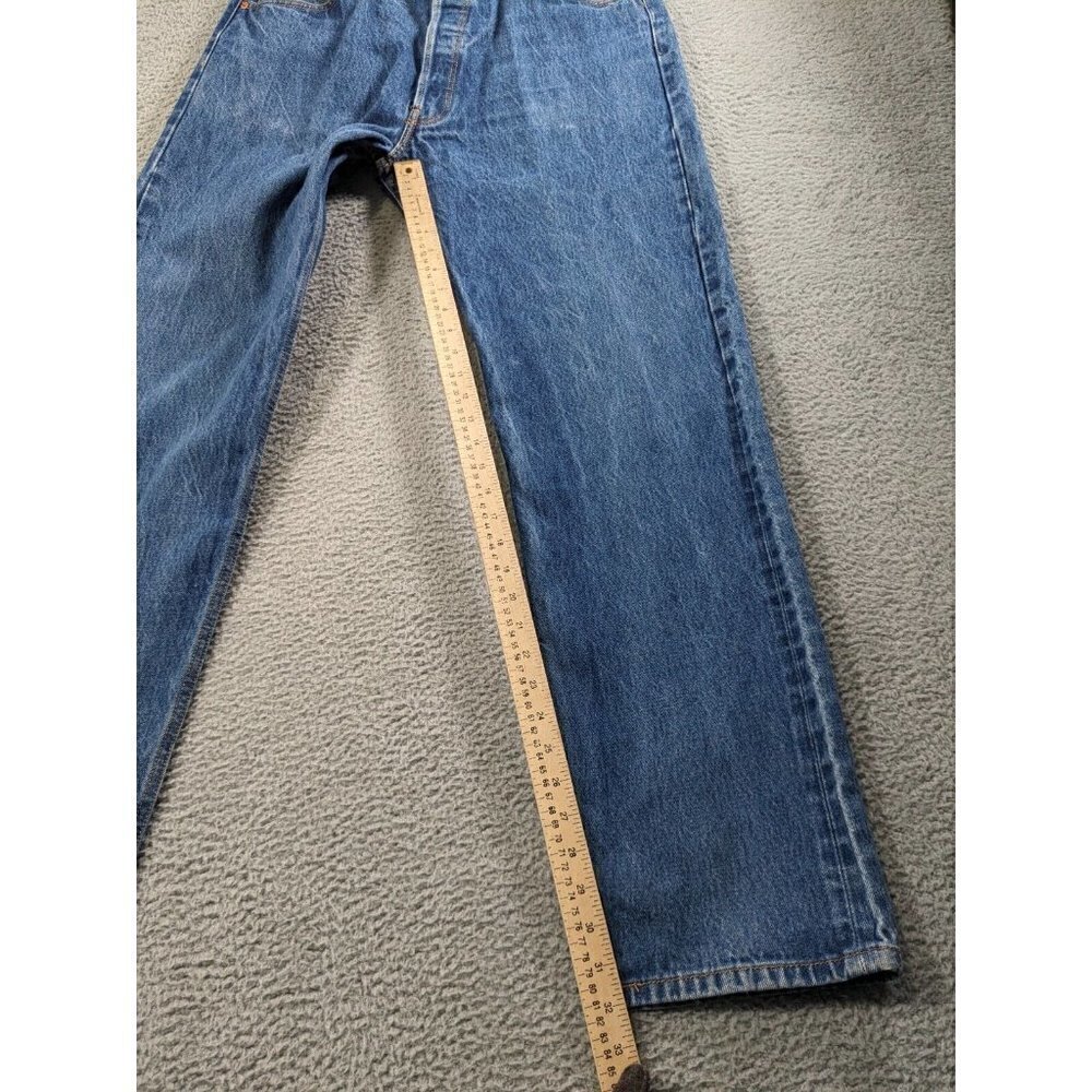 Levi's Jeans Mens 38x36 (Actual 35x32) 501 XX Button Fly Distressed Y2K Blue - Picture 7 of 16